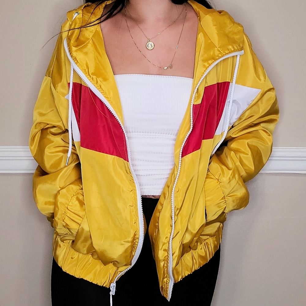 Urban Retro yellow windbreaker NWOT